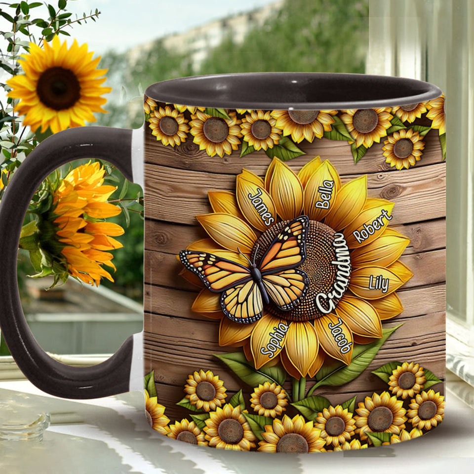 You Are My Sunshine Grandma Mom - Personalized Grandma Accent Mug