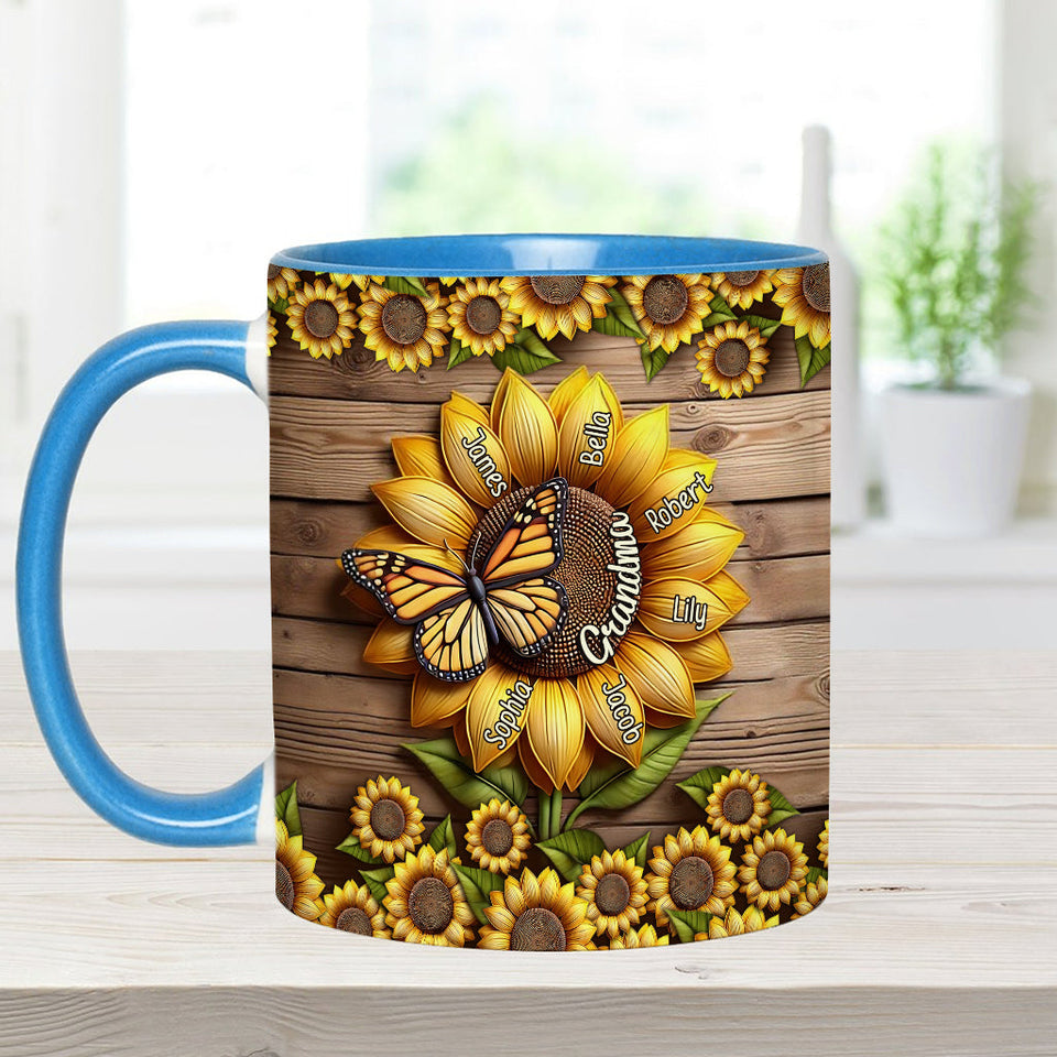 You Are My Sunshine Grandma Mom - Personalized Grandma Accent Mug