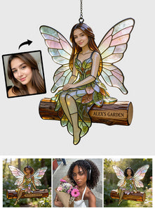 Custom Fairy Garden From Any Photo - Personalized Gardening Window Hanging Suncatcher Ornament