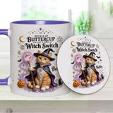 Cat Witch - Personalized Cat Accent Mug & Coaster