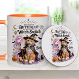 Cat Witch - Personalized Cat Accent Mug & Coaster