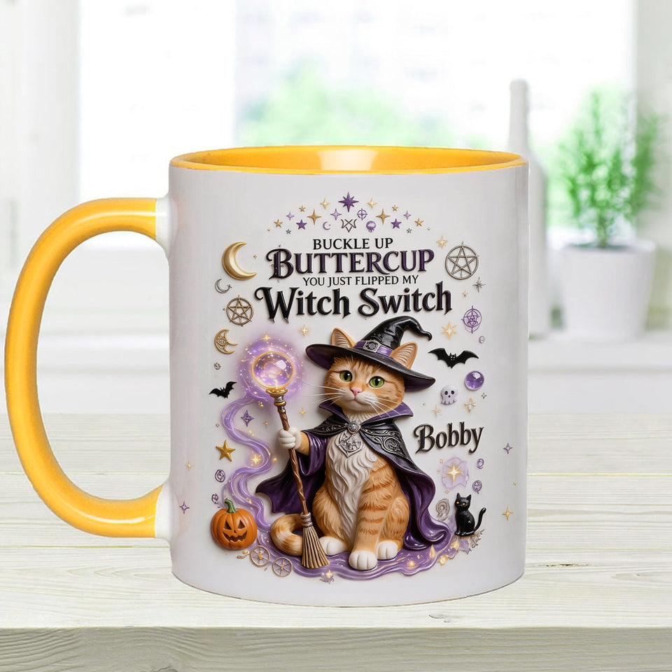 Cat Witch - Personalized Cat Accent Mug & Coaster