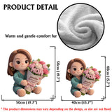 Custom Any Photo Beautiful Bouquet For Mom, Grandma - Personalized Mother Faux Fur Shaped Pillow