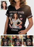Custom Any Photo Birthday Gift - Personalized Birthday Fully Printed V-Neck T-Shirt