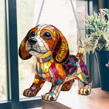 I Love My Dog - Personalized Dog Window Hanging Suncatcher Ornament