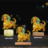 Love My Dog - Personalized Dachshund Shaped Plaque Light Base