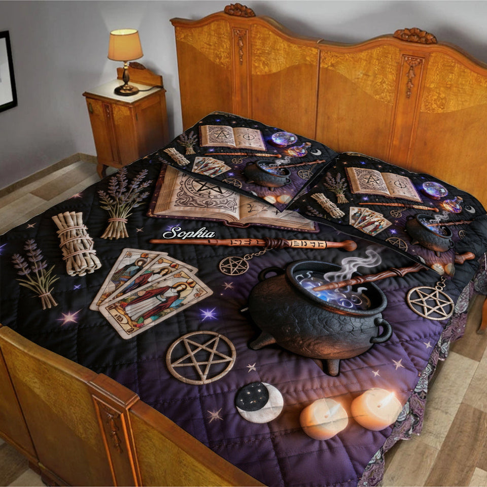 Witchcraft - Personalized Witch Quilt Set