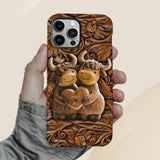 Cute Highland Cow Couple - Personalized Highland Cow Full Print Phone Case