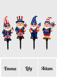 Patriotic Gnomes - Personalized Gardening Acrylic Garden Sign/ Acrylic Plaque Sign