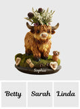 Adorable Cow - Personalized Highland Cow Custom Shape Acrylic Flower Vase
