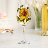 Grandma's Sunflower - Personalized Grandma Wine Glass With Long Stem