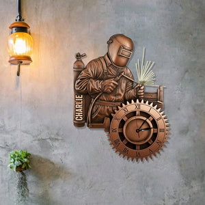 Strongest Welder - Personalized Welder LED Light Wall Clock