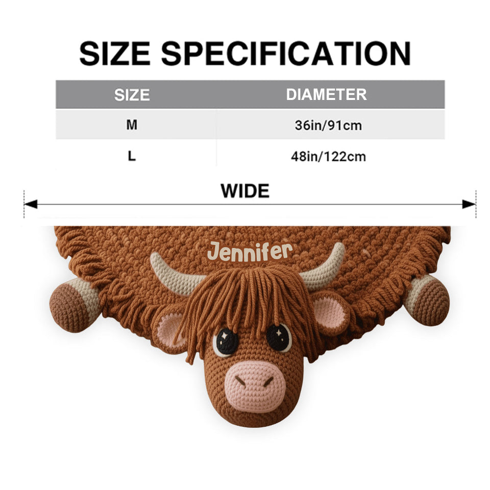 Cute Baby Cow - Personalized Highland Cow Shaped Tree Skirt