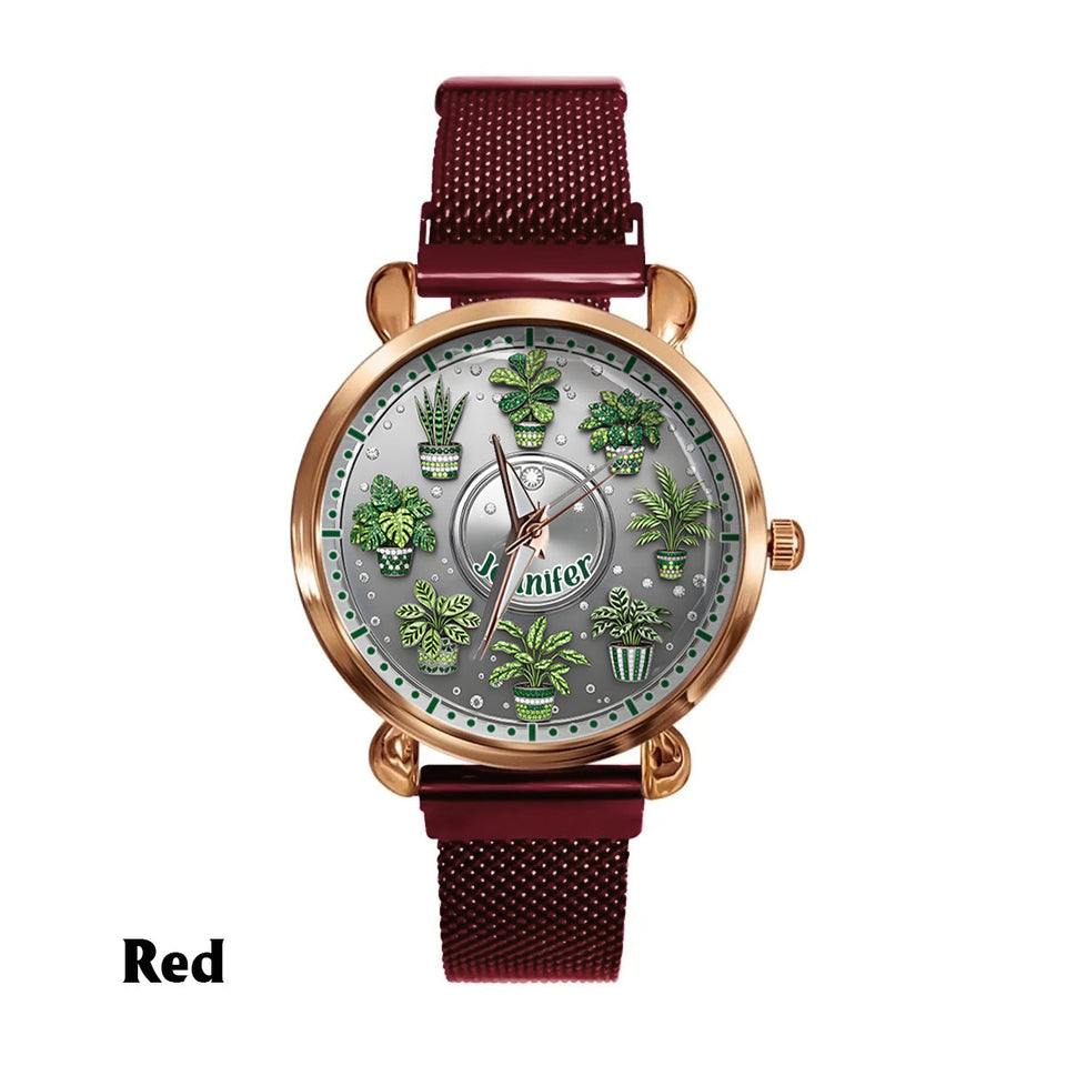 Time For A New Plant - Personalized Gardening Women Hand Watch