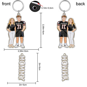 Custom Any Photo Baseball Mom/Grandma - Personalized Baseball Premium Keychain With Charms