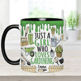Just A Girl Who Loves Gardening - Personalized Gardening Accent Mug