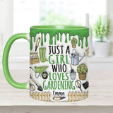 Just A Girl Who Loves Gardening - Personalized Gardening Accent Mug