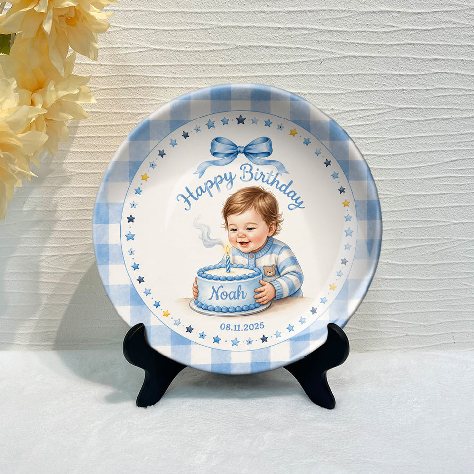 Beautiful Birthday Gift - Personalized Birthday Ceramic Round Plate