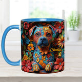 Colorful Pit Bull Dreams - Personalized Dog Accent Mug