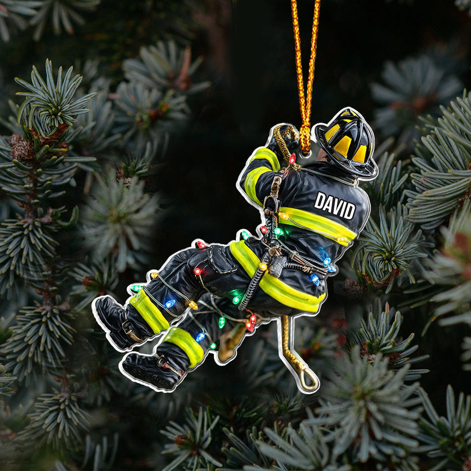 Proud Firefighter Christmas - Personalized Firefighter Ornament