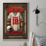 Gift For Football Son/ Daughter - Personalized Football Canvas And Poster