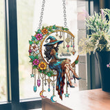 Witch Moon - Personalized Witch Window Hanging Suncatcher Ornament