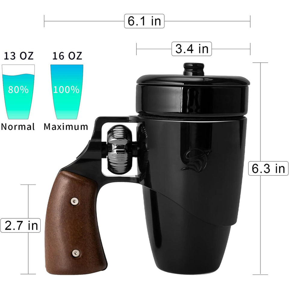 Black Ceramic Gun Cup