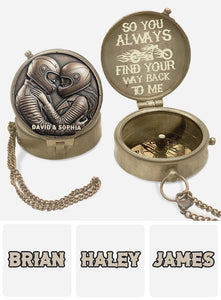 Find Your Way Back To Me - Personalized Biker Compass