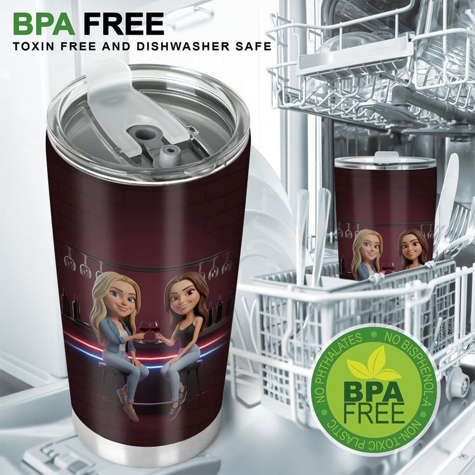Here's To Another Year Of Bonding Over Alcohol Best Friends - Personalized Bestie Tumbler