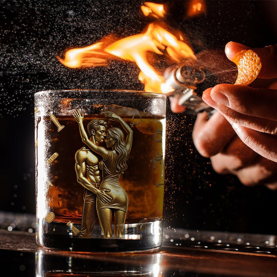 Congrats On Being My Husband - Personalized Couple Whiskey Glass