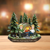 Camping Partners For Life - Personalized Camping Custom Shaped Acrylic Plaque