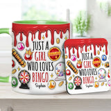Just A Girl Who Loves Bingo - Personalized Bingo Player Accent Mug