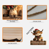 Welcome Home - Personalized Highland Cow Custom Shaped Wood Sign