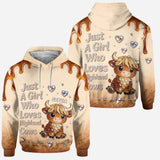 Just A Girl Who Loves Highland Cows - Personalized Highland Cow Hoodie and Leggings