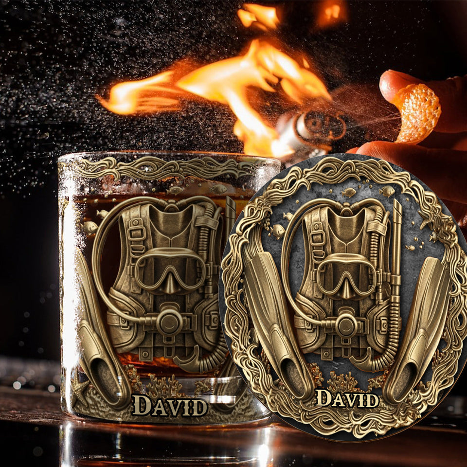 Scuba Diving Life - Personalized Scuba Diving Whiskey Glass