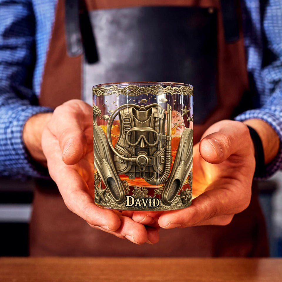 Scuba Diving Life - Personalized Scuba Diving Whiskey Glass