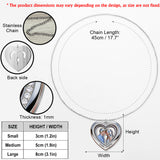 Forever & Always Heart - Couple Shaped Metal Pendant Necklace