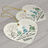 Santa Knows We Have Been - Personalized Bestie Ceramic Heart Ornament