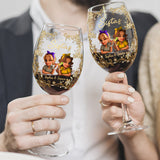 Sistas Forever - Personalized Sister Wine Glass With Long Stem