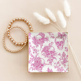 Pink Toile Skull - Personalized Skull Fully Printed Jewelry Dish