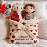 The Best Gift Is Growing Old With You - Personalized Couple Faux Fur Shaped Pillow