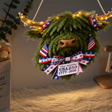 USA 250 Celebration - Personalized Highland Cow LED Light Acrylic Sign