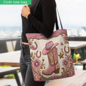 Boots & Hat - Personalized Cowgirl Tote Bag