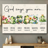 God Says You Are - Personalized Frog Canvas And Poster