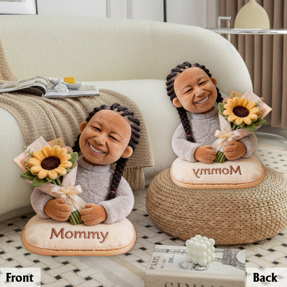 Mom Grandma And Bouquet - Personalized Mother Premium Faux Fur Pillow