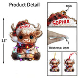 Merry Christmas - Personalized Highland Cow Ornament