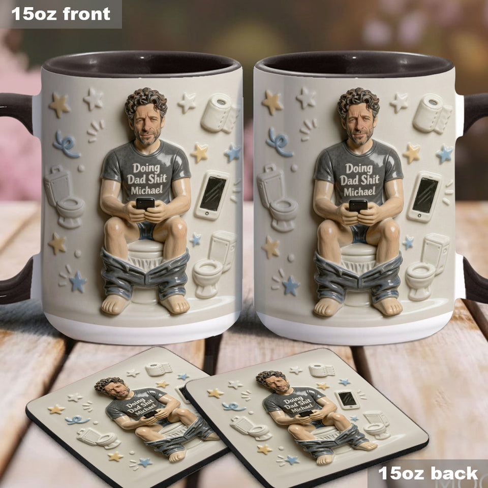 Best Time Of Day - Personalized Father Accent Mug & Coaster