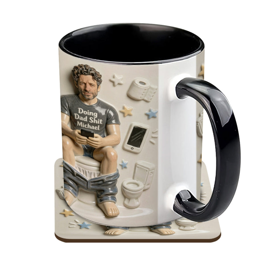 Best Time Of Day - Personalized Father Accent Mug & Coaster