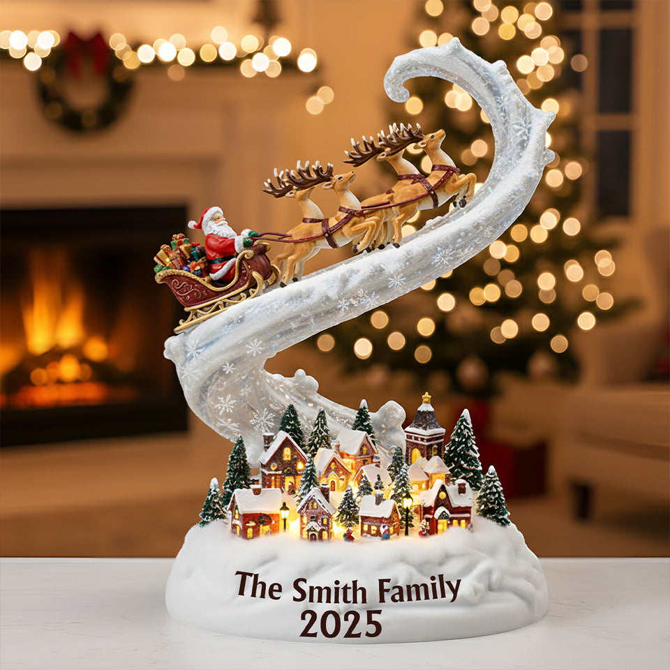Chirstmas Is Coming To Town - Personalized Family Custom Shaped Acrylic Plaque