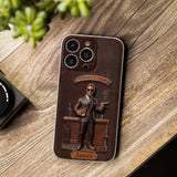 Whiskey And Cigar - Personalized Whisky 3D Embossed Leather Phone Case